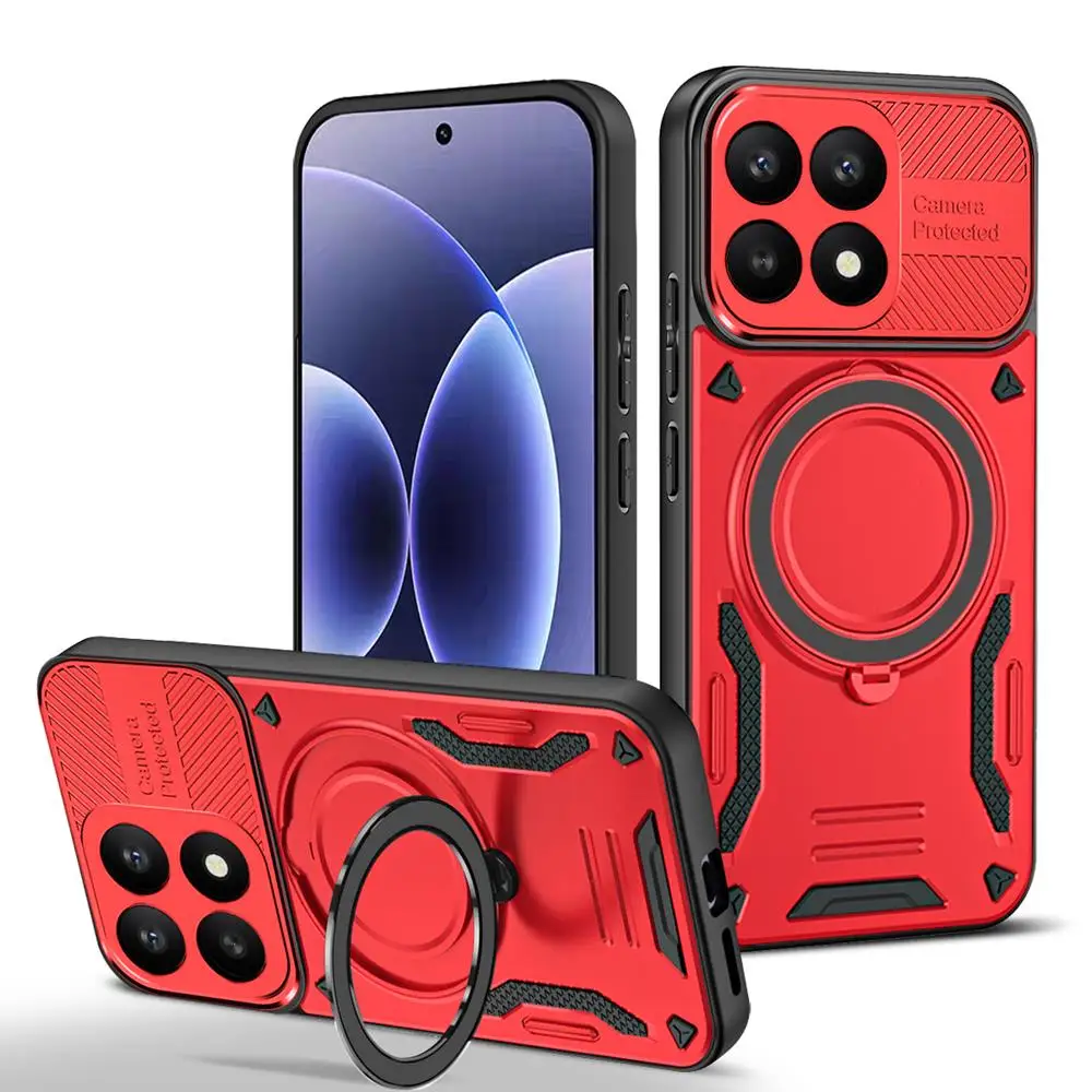 Luxury Armor Magnetic Phone Case For Xiaomi 17 17Pro 17T 17TPro Pro Max 17Promax Ring Bracket Bumper Protection Back Cover