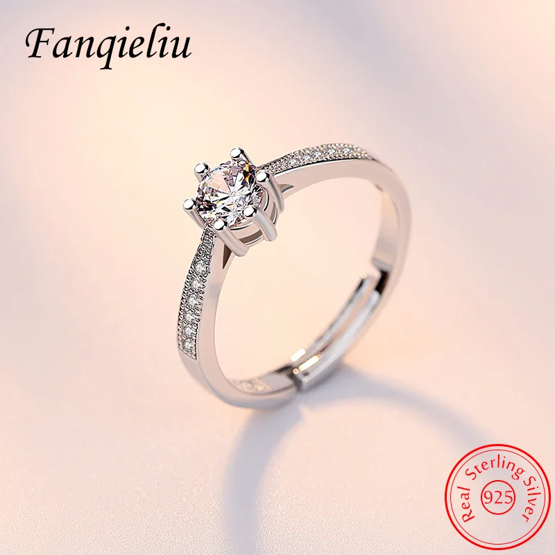 

Fanqieliu Real 925 Sterling Silver High Quality Zircon Crystal Ring For Women Trendy Jewelry Gift New FQL20155