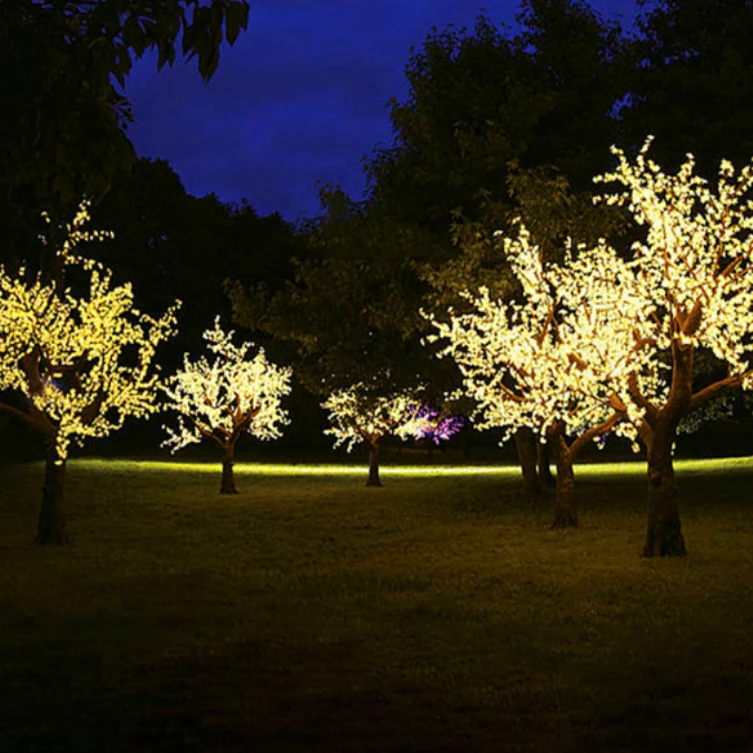 Cherry Tree Motif Light Simulate Plant Fairyland Set Decorator Model Landscape Lighting Decor Christmas Luminous Tree