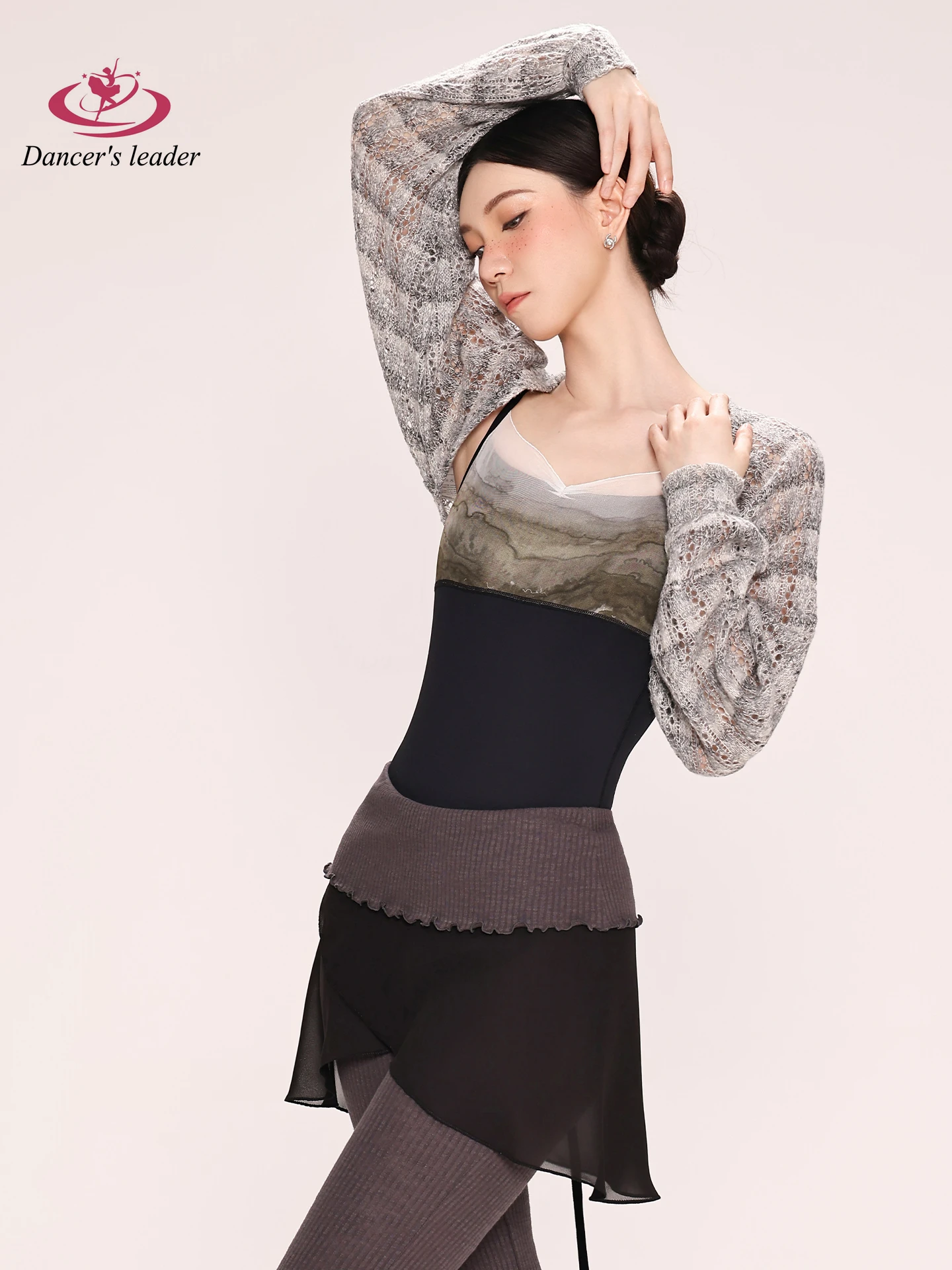 Tuta da balletto professionale per donne adulte che dimagrisce danza yoga pratica tuta maglione a maniche lunghe spalla calda