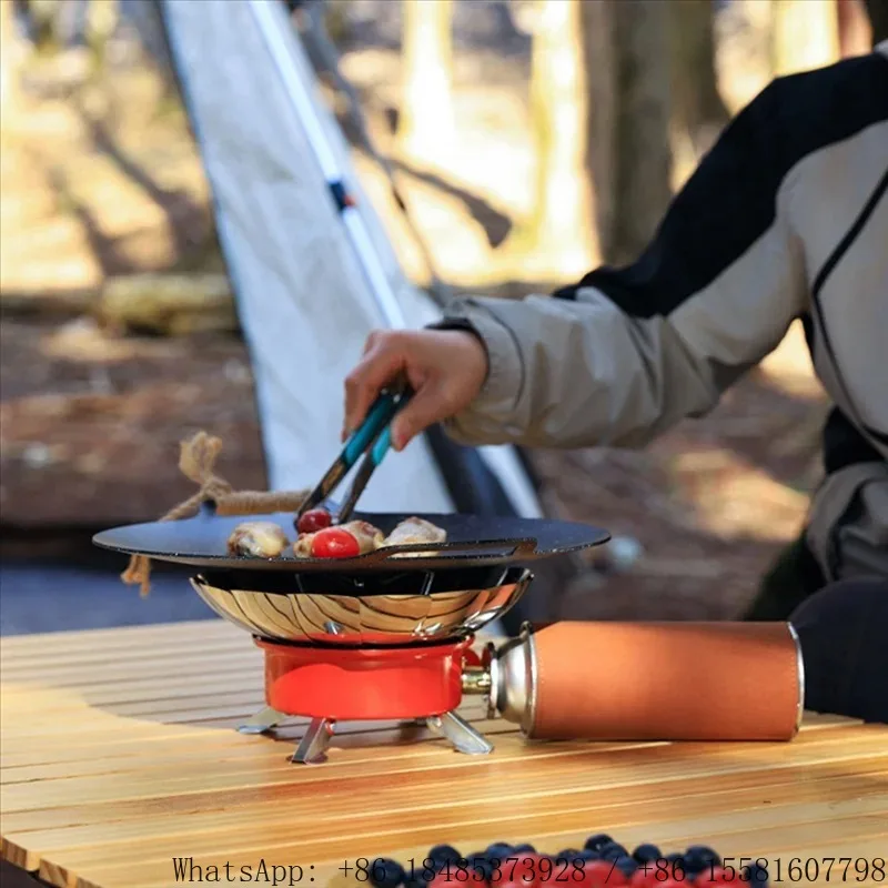 Portable Gas Stove with Adapter Foldable Gas Burner Mini Cooking Furnace for Travel Picnic Backpacking Cooking Use