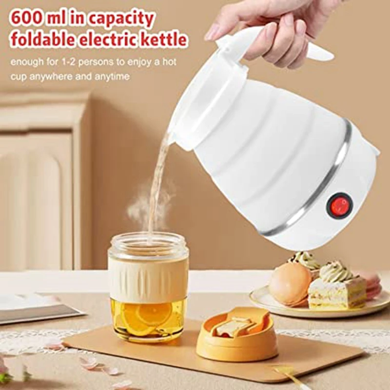 Travel Folding Kettle Silicone Kettle Portable Shrinkable Kettle EU Plug AC 220V