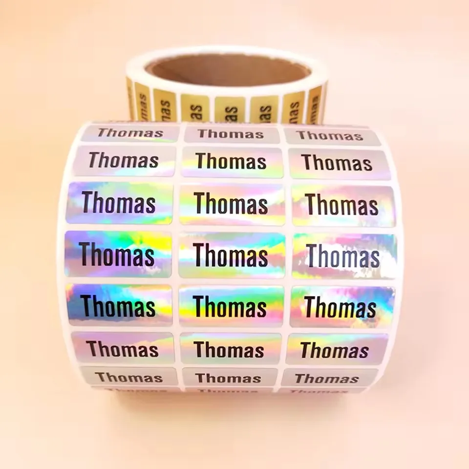 100Pcs Custom Waterproof Name Stickers Personalized Children Hologram Label Sticker With Students School Stationery Tag