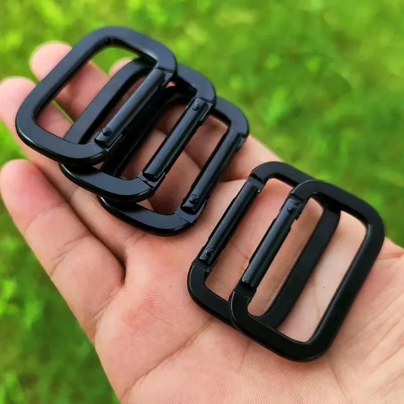 Ovale Federringe aus Aluminiumlegierung, Taschenriemen-Schnallen, Beschichtete Clips, Karabiner für Geldbörsen und Handtaschen, Ovale Druckverschluss-Karabinerhaken – Detail 8