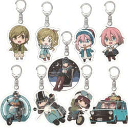 Anime Fans Gifts Yuru Laid-Back Camp Shima Rin Kag amihara Nadeshiko Charm Acrylic Cartoon Figure Keychain Ornaments Series
