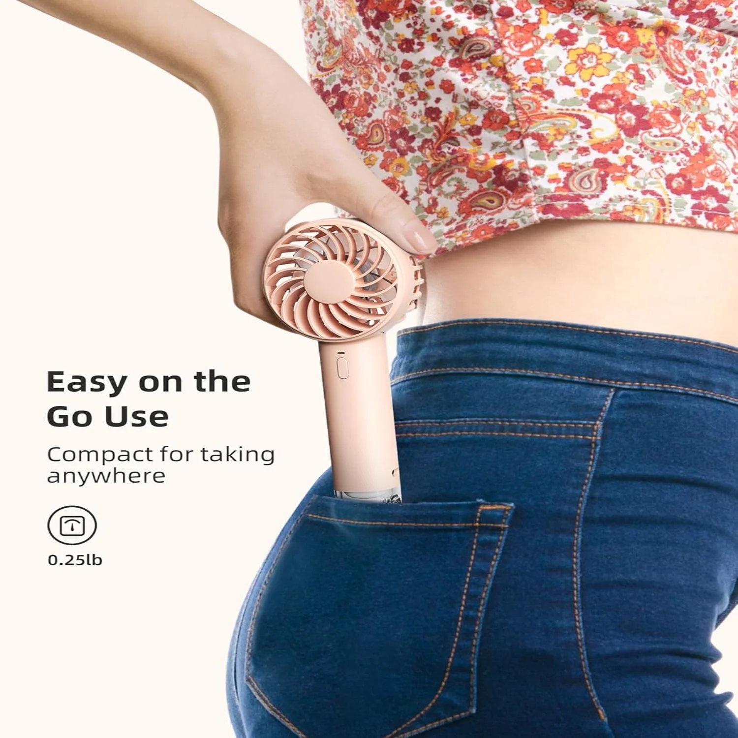 مروحة تبريد محمولة، مروحة تعمل بالبطارية مع خطاف، 10 ساعات، تبريد ثلج، 3 سرعات رياح، مروحة جيب محمولة للسفر الداخلي