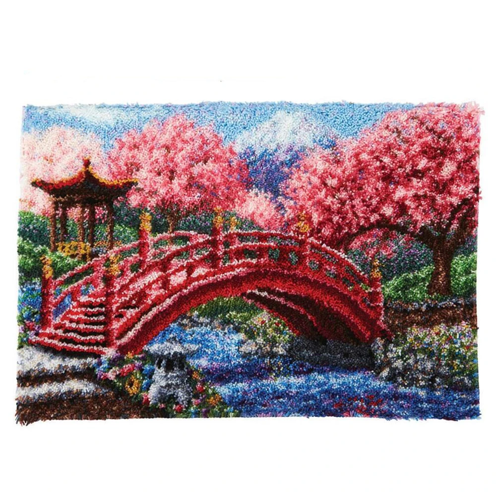 

Large size Latch Hook Rug Kits with Preprinted Canvas Scenery Pattern Carpet embroidery set for Home decoration Latch hook kit