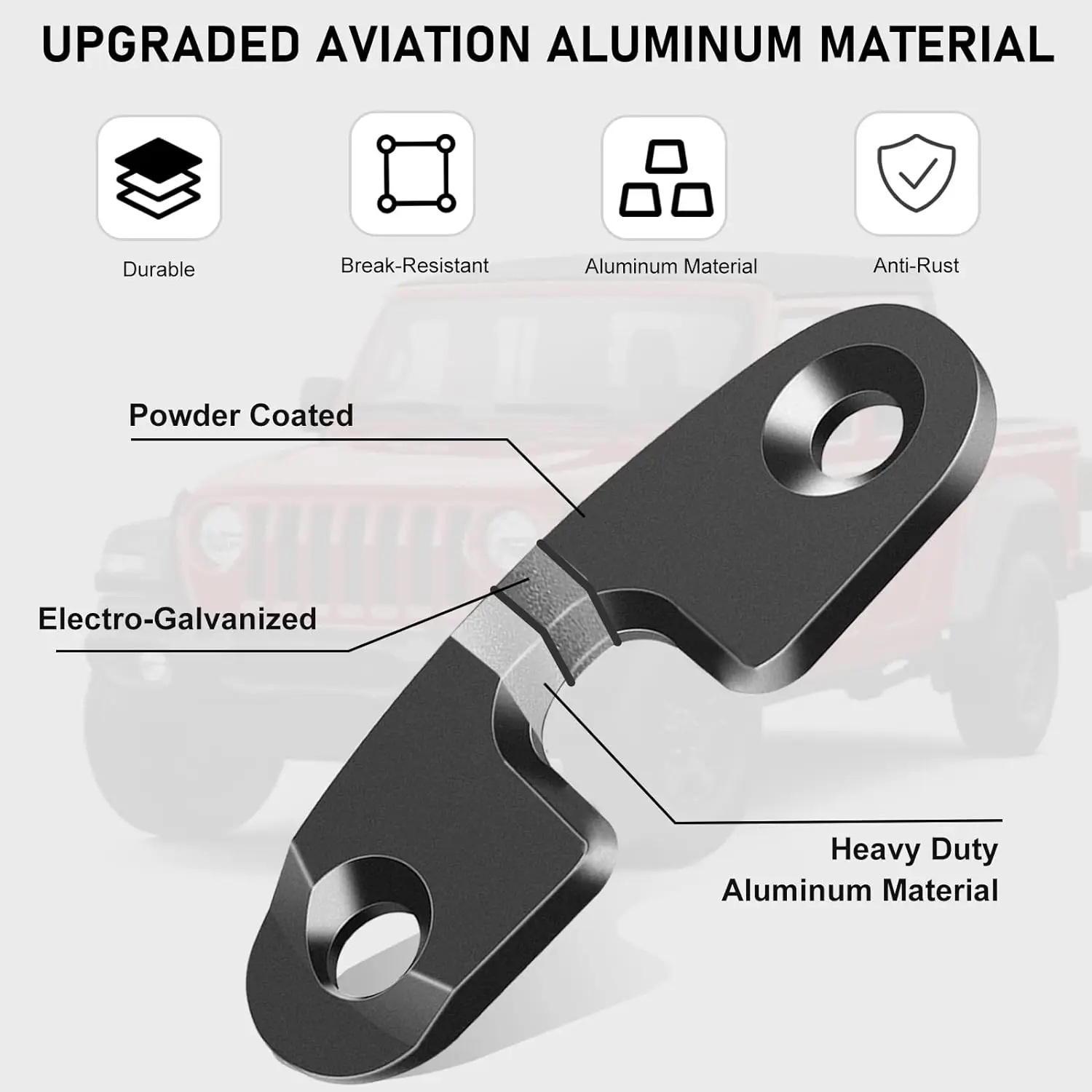 Upgraded Aluminum Sun Visor Repair Kit, Heavy Duty Visor Bracket Fix for Jeep Wrangler JK JL Gladiator 2018-2022