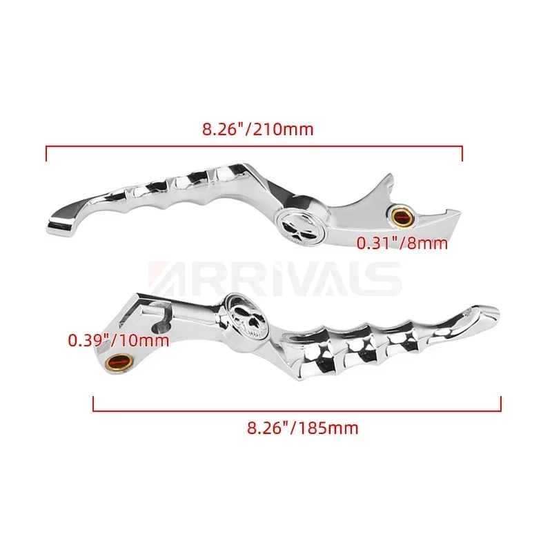 Chrome Motorcycle Skull Zombie Handle Brake Clutch Levers For Honda Shadow VT400 750 VLX VT400 600 VTX1300