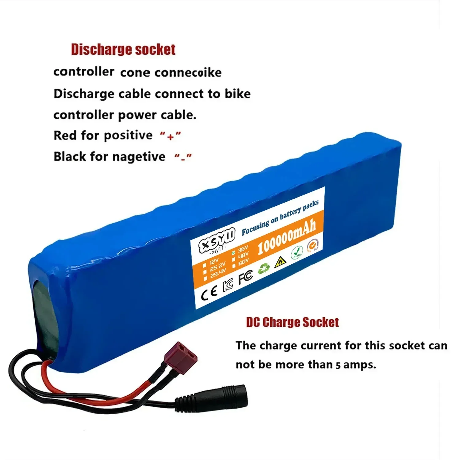 10S3P 36V 100Ah 18650 Rechargeable Lithium Battery Pack 1000W Power Modified Bicycle electric scooter Vehicle BMS +42V Charger