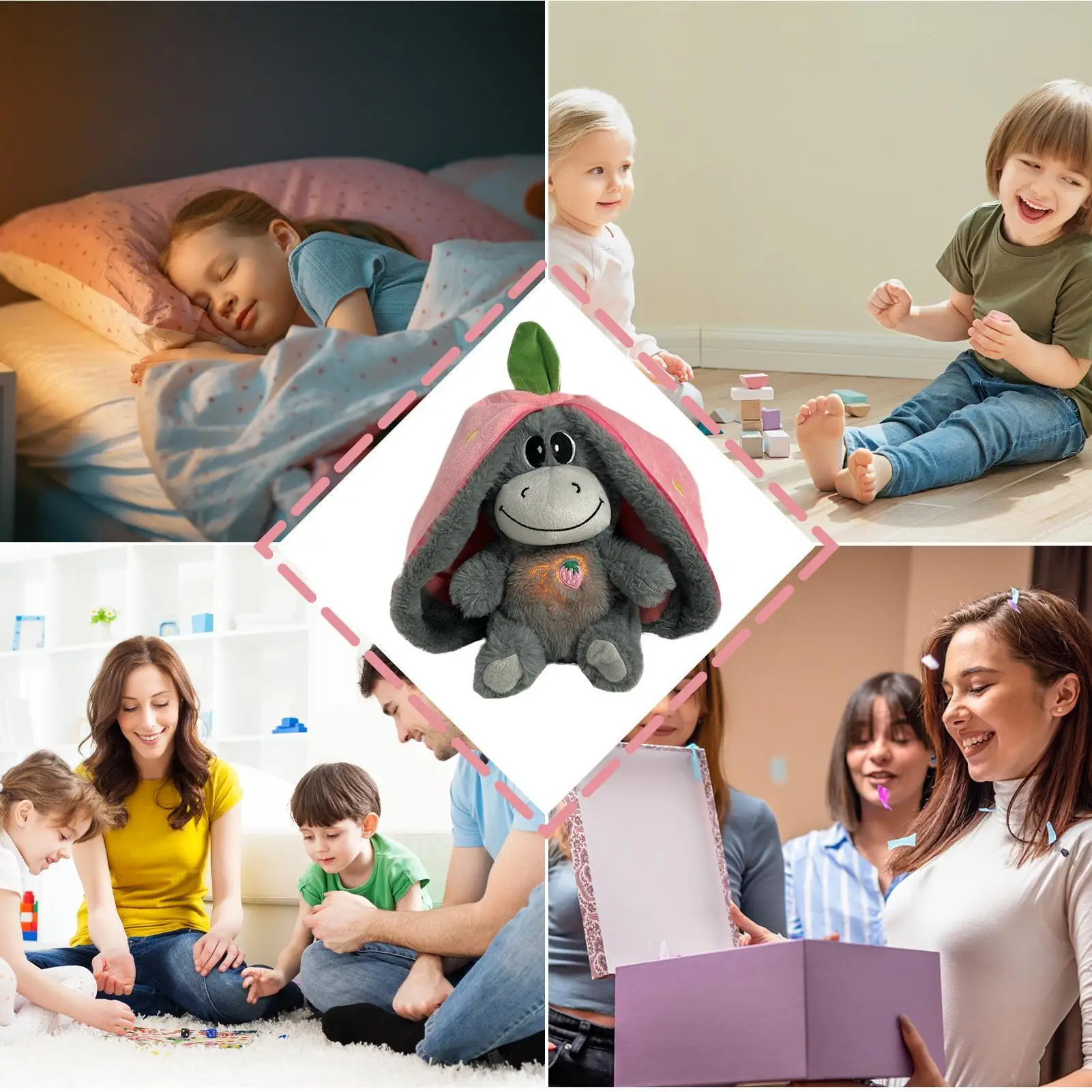 تنفس الحمير لعبة لطيف الحمير وسائد فخمة تهدئة تكبب الحيوان أفخم الكرتون الحيوان بلوشيز مع التنفس واقعية #4