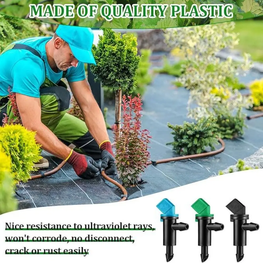 Plastic Garden Irrigation Drip Emitter 4L/H 8L/H 16L/H Barbed Connector Micro-Sprinkler Nozzle Detachable Adjustable
