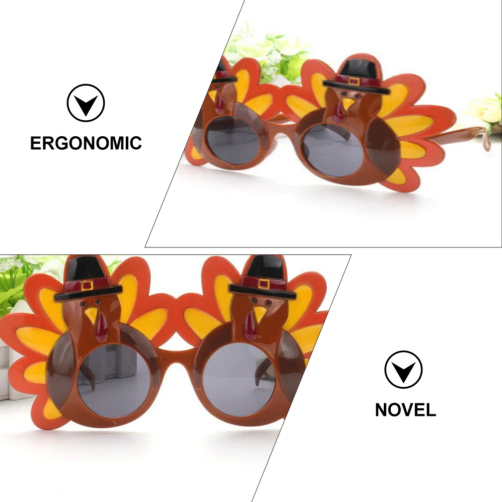 

2 Pcs Turkey Glasses Party Funny Eyewear Design Plastic Eyewears Thanksgiving Day