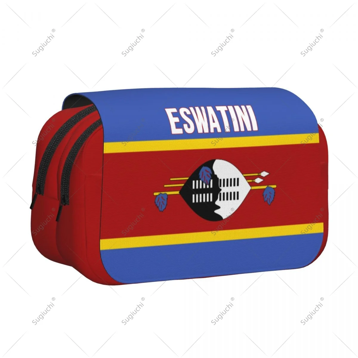 Pencil Case Scissors Bags 3D Eswatini Flag Double-layer Oxford Cloth Stationery Storage Pen Box Case