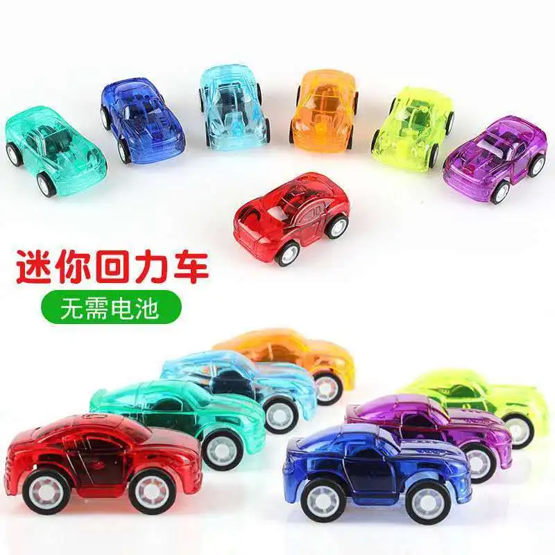 

New 50Pc/lot Pull Back Mini Car Kids Birthday Party Toys Transparent Inertial Broken-resistant Funny Car Model for Boys or Girls