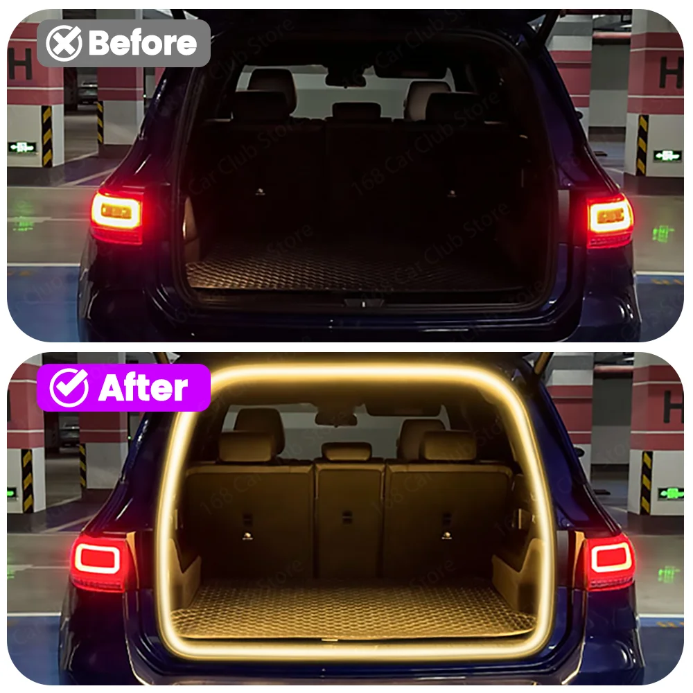 

LED Atmosphere Light 4.05 Meters Car For Mercedes-Benz Trunk Flowing Light Whie Yellwo Tail Box Brightening Light Auto Interior