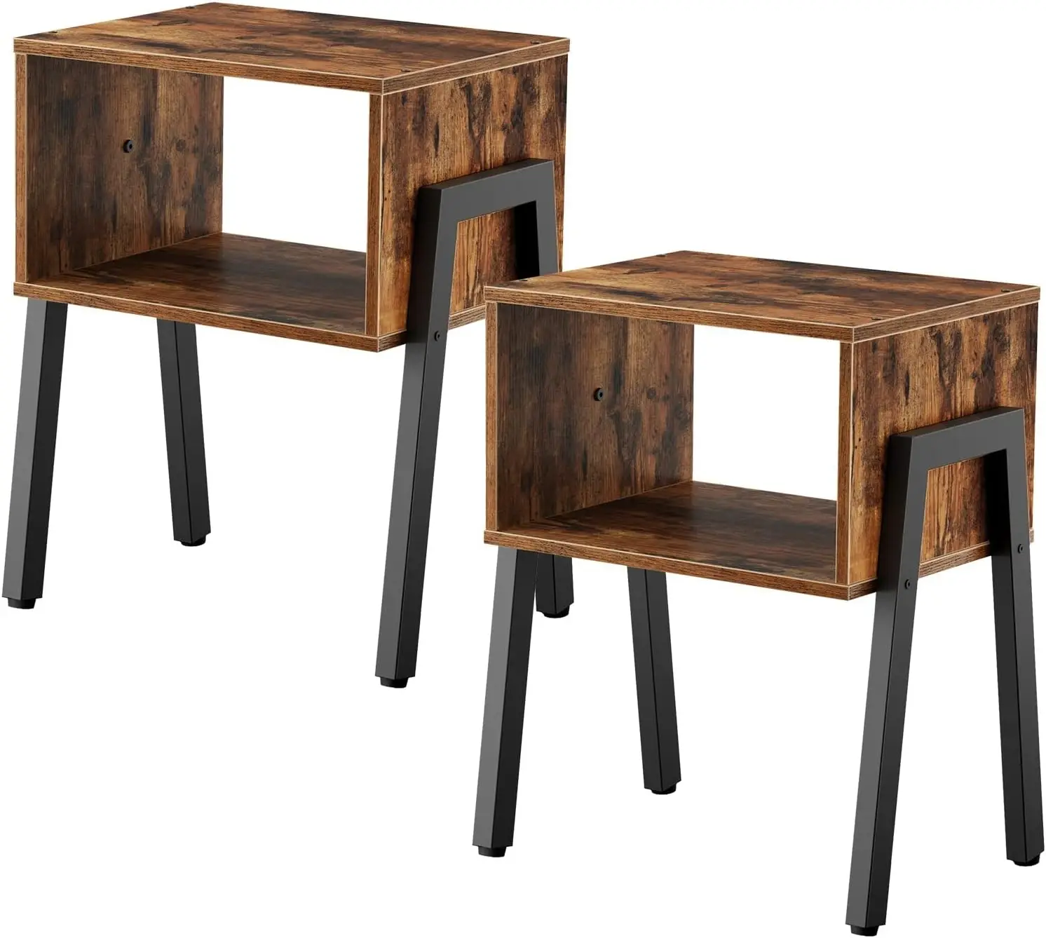 

Small Nightstands Set of 2, Stackable End Tables, Side Tables, Bedside Tables with Open Storage Shelf, for Small Spaces, Bedr