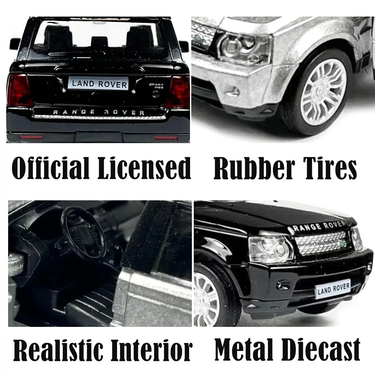 1:36 Land Rover Range Rover Sport Metal Diecast Car Model Repilca Scale Miniature Vehicle Hobby Kid Toy for Boy Xmas Gift