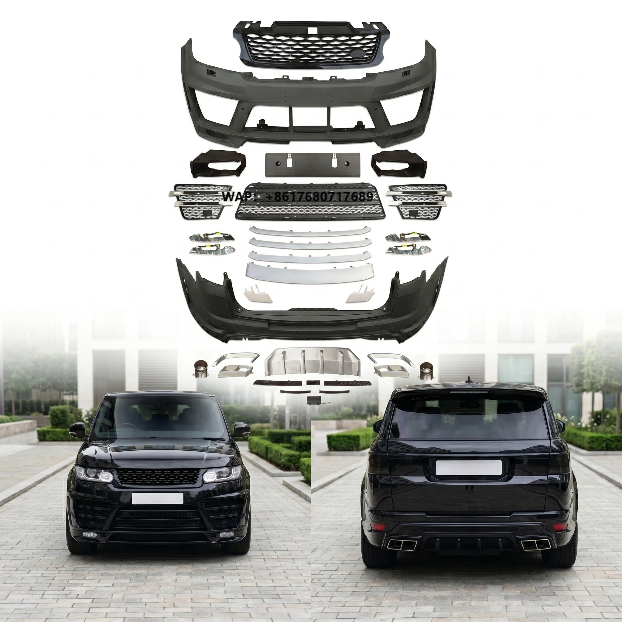 

Body Kit for Range Rover Sport 2014-2017 PP Bumper Upgrade Lumma Style Front Rear Bumper & Exterior Parts