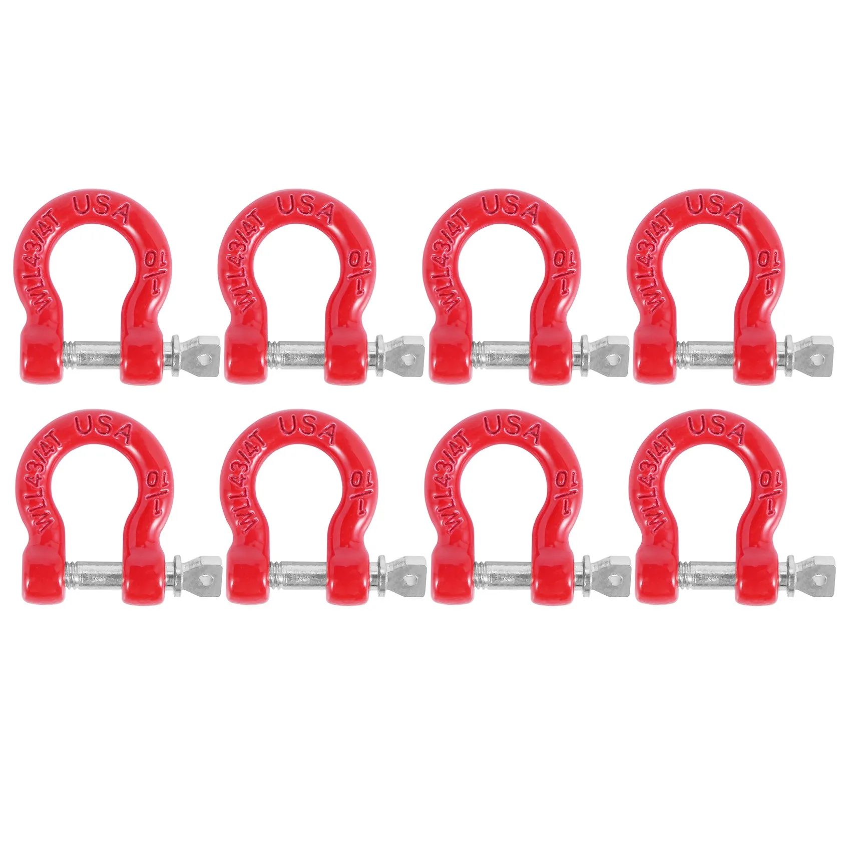 8Pcs Metal Front Rear Bumper Trailer Hook Tow Shackle Rescue Hook for 1/10 RC Rock Crawler Car TRX4 -4 SCX10