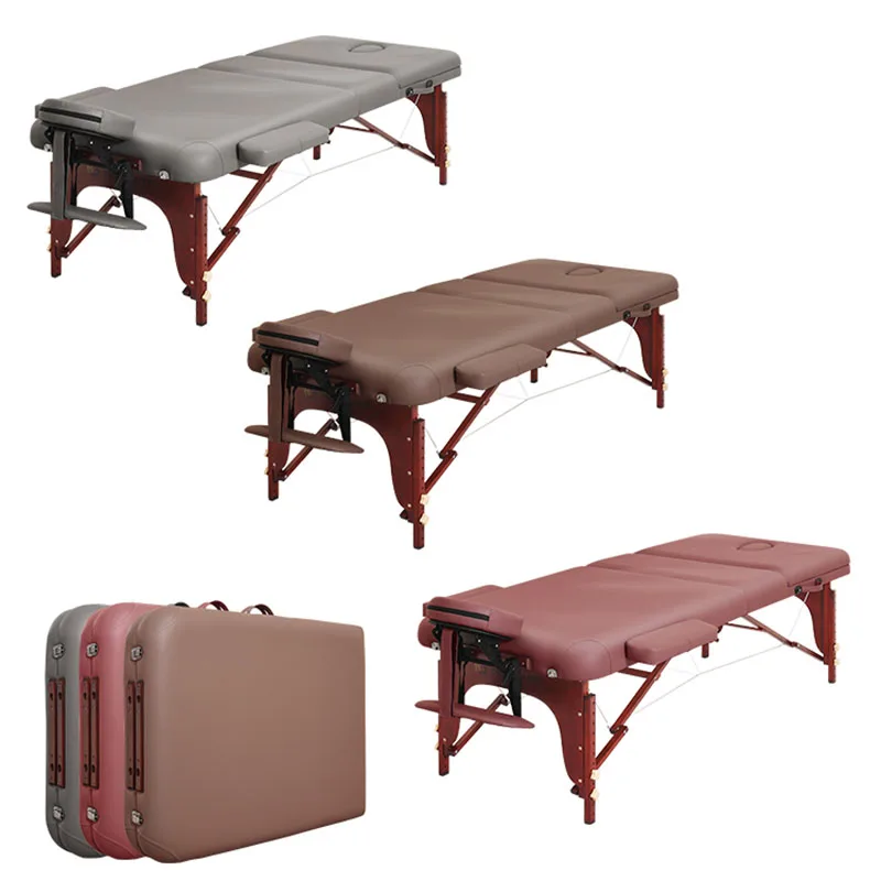 Tattoo Mattresses Massage Table Salon Beauty Bench Wooden Facial Bed Folding Full Body Lit Pliant Massage Furniture LJ50MB