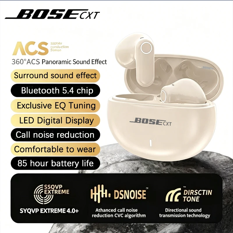 

BOSECXT NE105 In Ear Wireless Bluetooth Earphones Comfort Sporty Noise Cancelling Smart Touch Portable Long Battery Life Headset