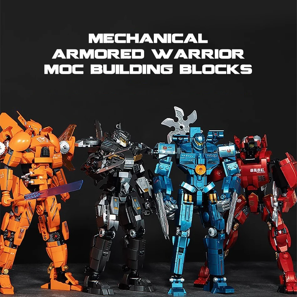 

MOC Mecha Robot Pacific Rim Hunter Building Blocks Mechanical Armored Warrior Movie Action Figures Assembly Bricks Toy Kids Gift