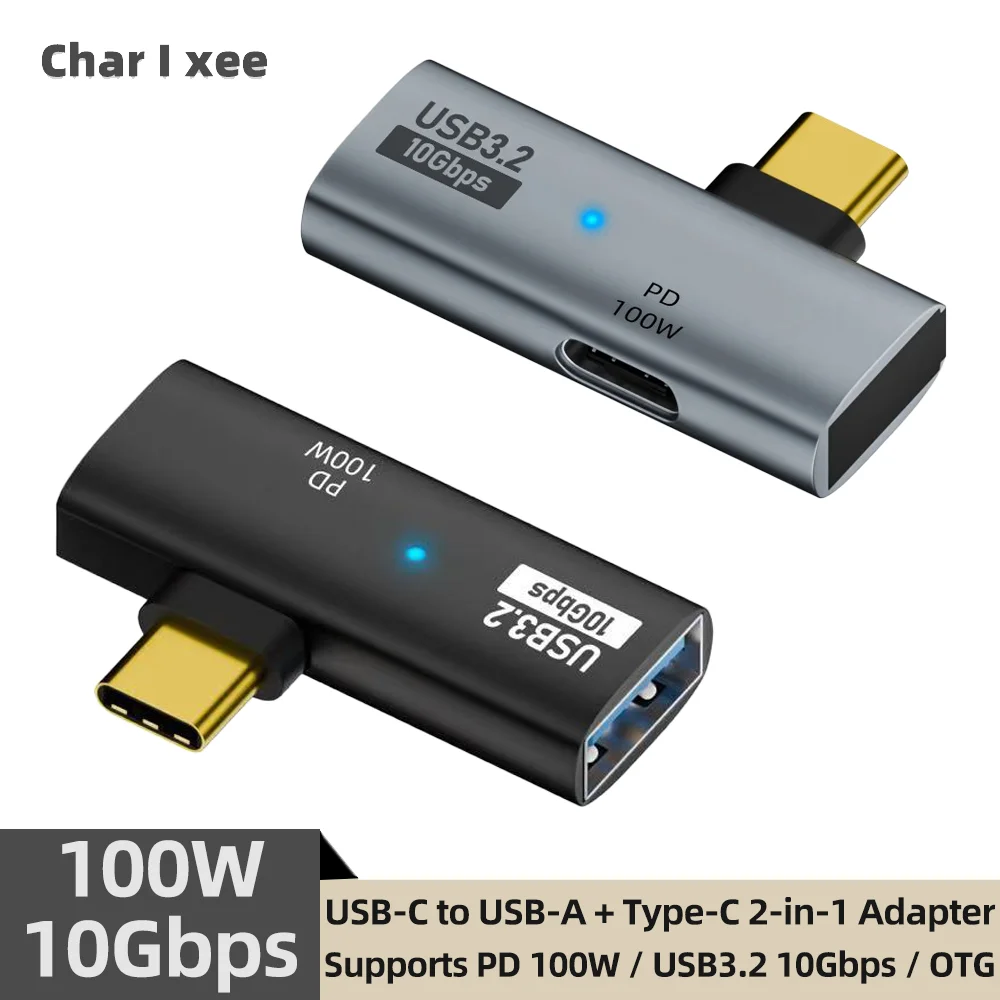 USB-C OTG 2-in-1 Adapter 100W PD Charging for Steam Deck Switch MacBook PC Phone