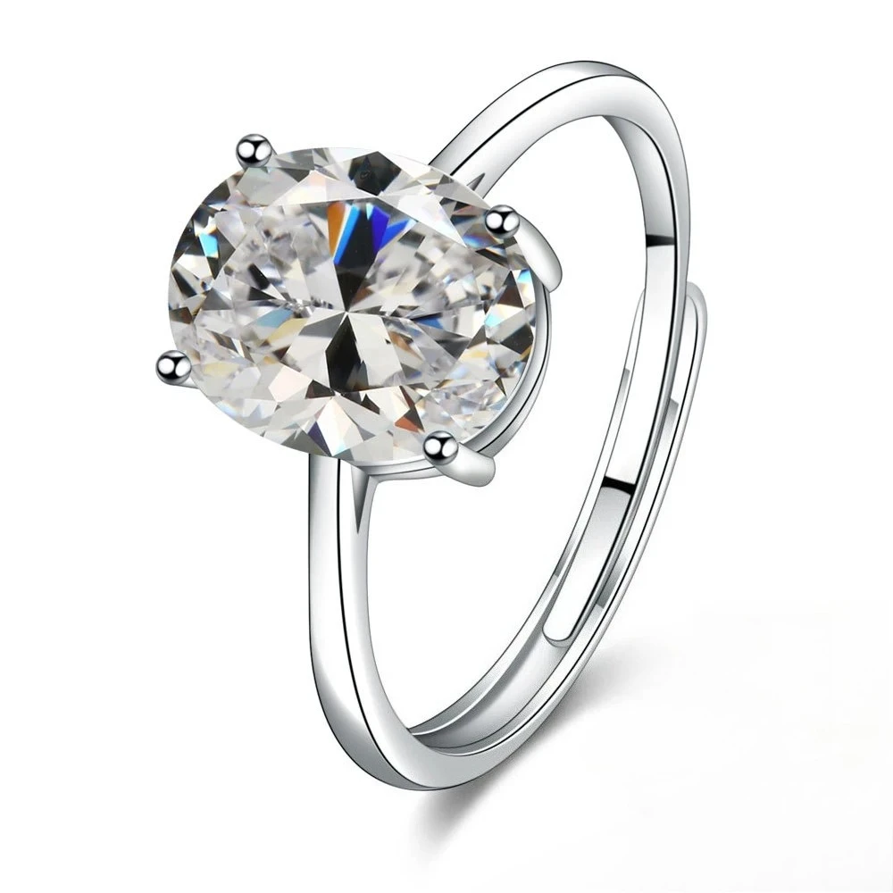 

925 Sterling Silver Ring Inlaid Colored Crystal Zircon Fashion Women's Ring Adjustable Open Ring Wedding Party Gift Jewelry