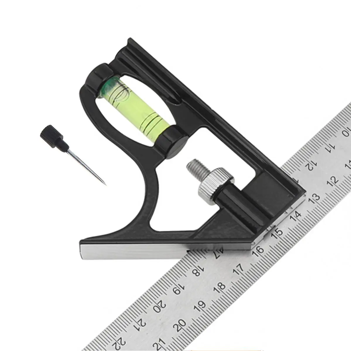 Square Ruler Set Kit 300mm/12inch Adjustable Engineers Combination Try None Right Angle Ruler With Bubble Level Measuring Tools