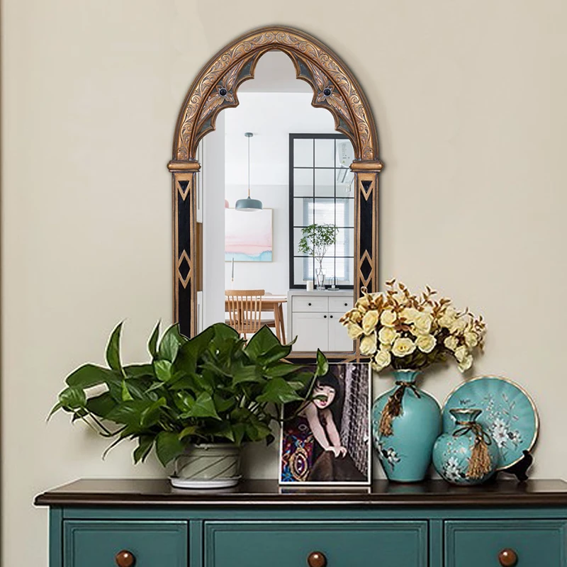 العتيقة الرجعية النمط الفرنسي مرآة الديكور مرايا غرفة المعيشة معلقة مصمم مرآة Espejo Decorativo ديكور المنزل