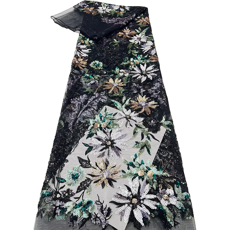 

1 ярд, блестки, подсолнухи, вышитая ткань, платье костюмы, свадебное платье, ткань telas para costura для одежды