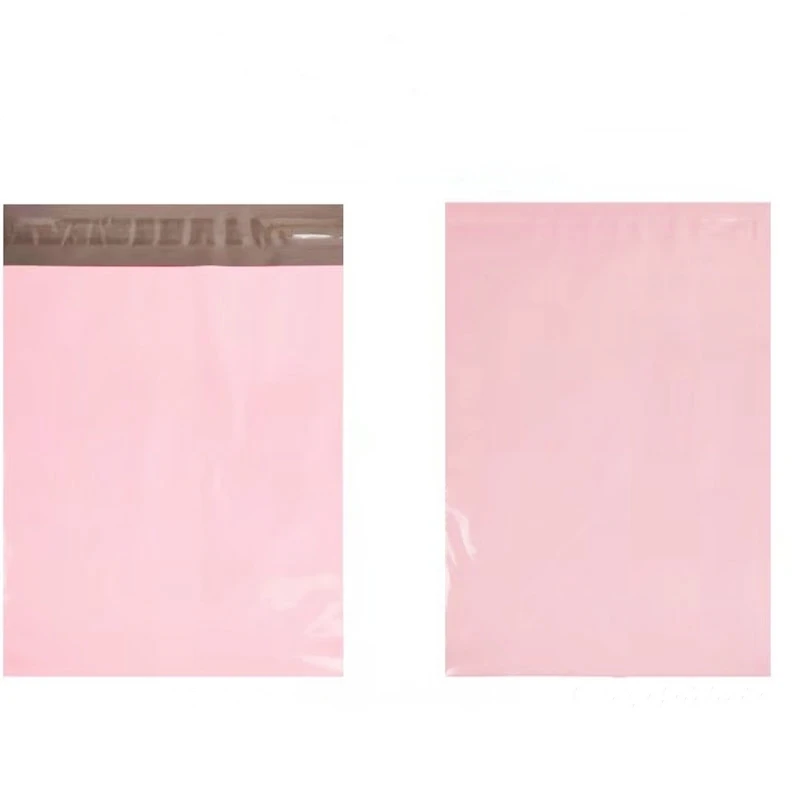 50Pcs/Pack Mailing Courier Packing Poly Bag Inside black Outside Pink Handle Bag Opaque Waterproof Bags 12 Wires Envelope Postal