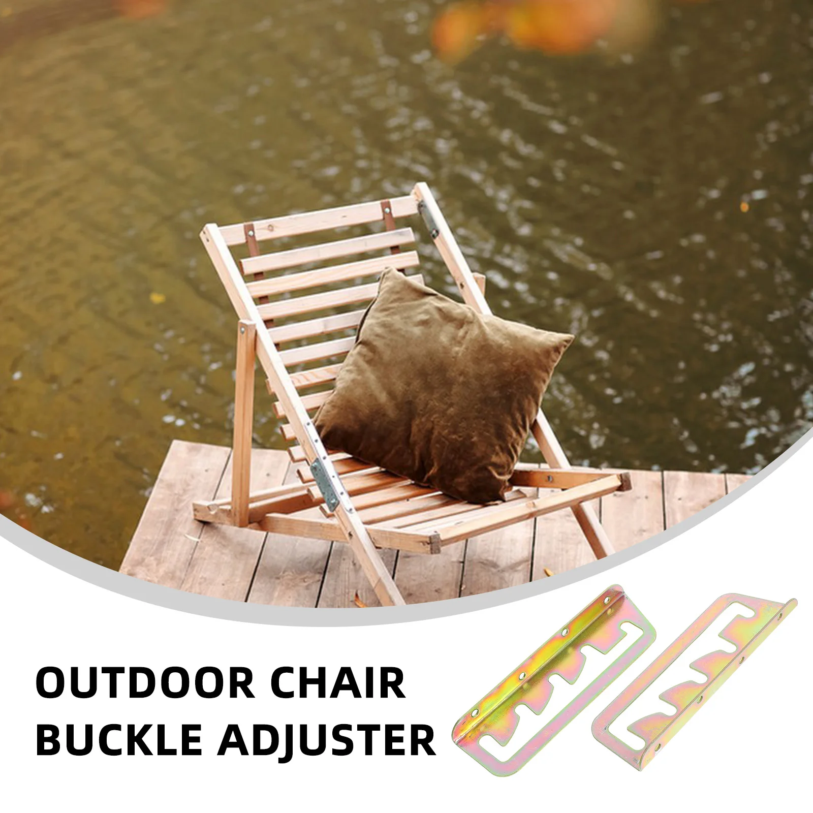 

2 set 2 Sets Adjustable Chaise Lounge Multi-Position Support Heavy Duty Folding Hardware Replacement Golden 5-Position