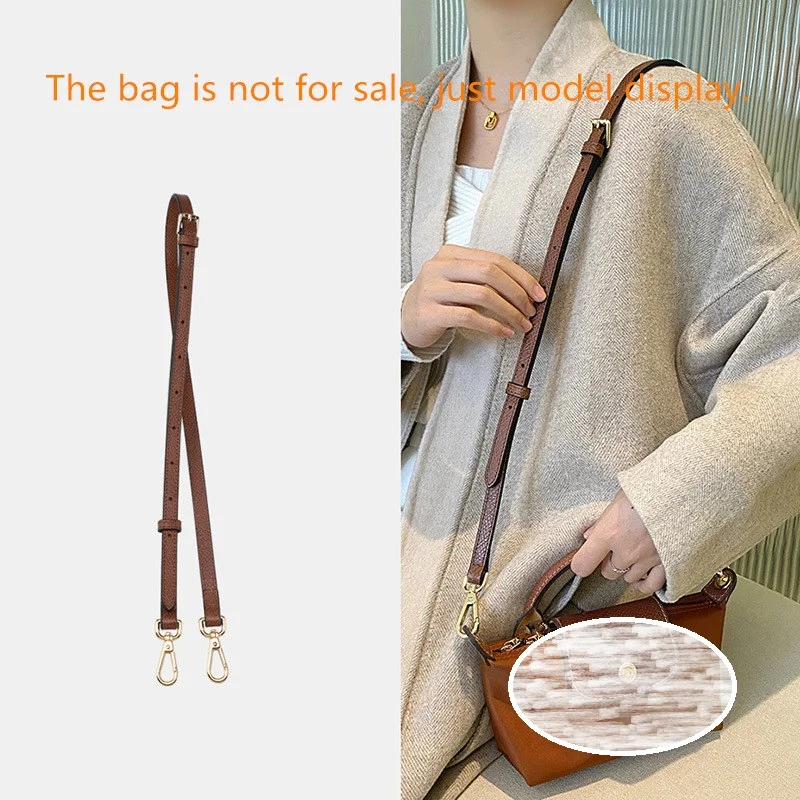 Adjustable Shoulder Leather Strap For Le Pliage Mini Handbag Crossbody Shoulder Carry Belt 1 Pair Holders + 1-Strap For Longcham