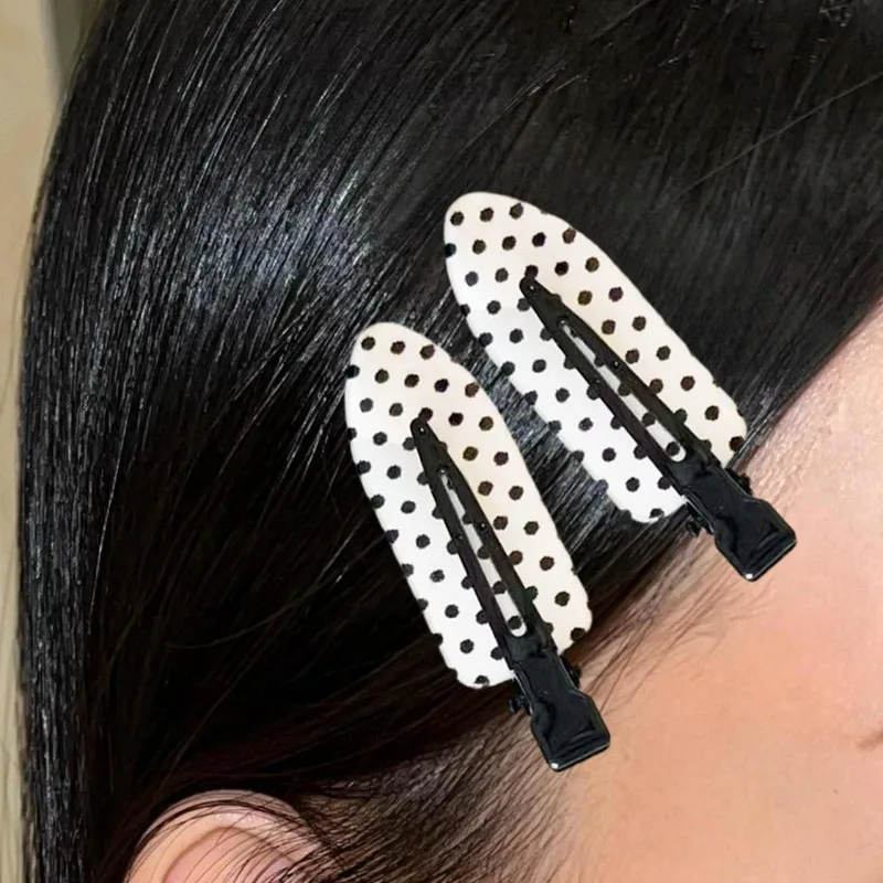 1/8Pcs Simple Black White Dot Hairpins Minimalist Makeup Edge Decorative Hair Clip Women Duck Bill Barrettes Versatile Hearwear