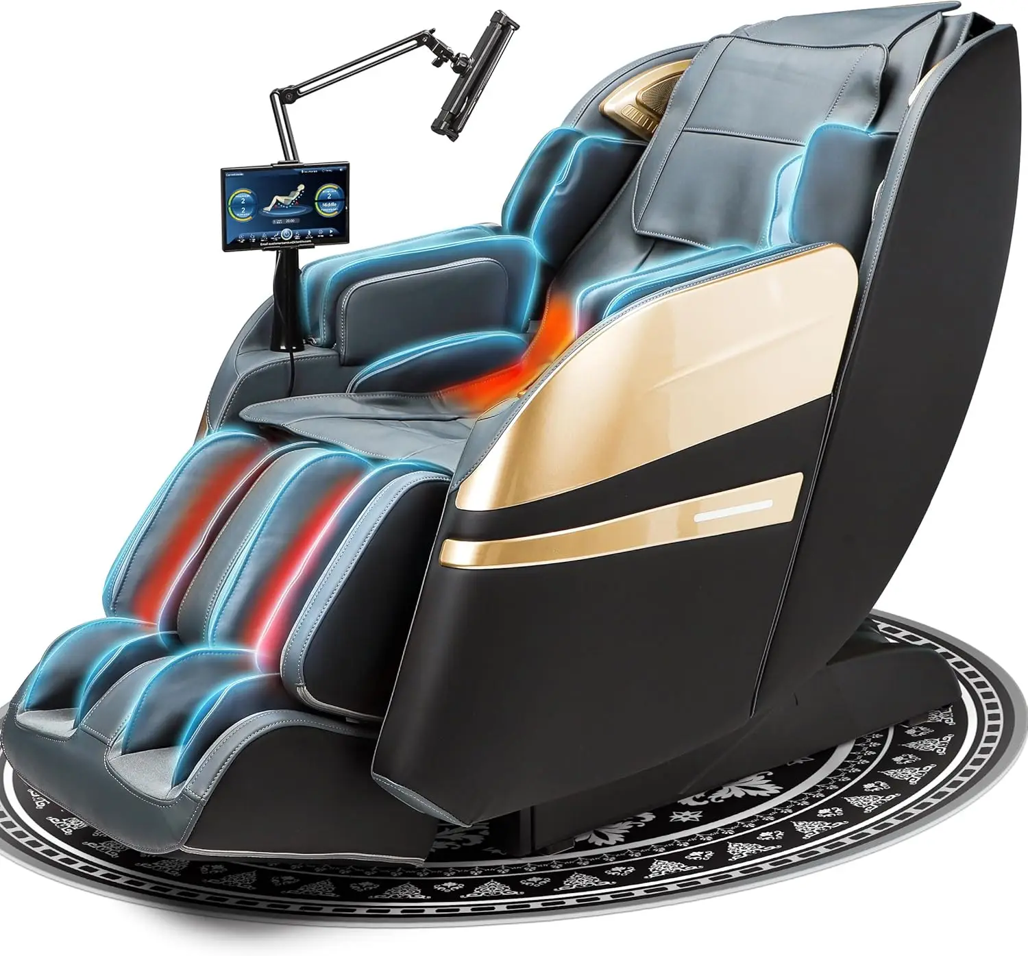 

2025 4D Zero Gravity Massage Chair, SL Track Shiatsu, Arm Airbag, Heating, Voice Control, Bluetooth, G2 Black