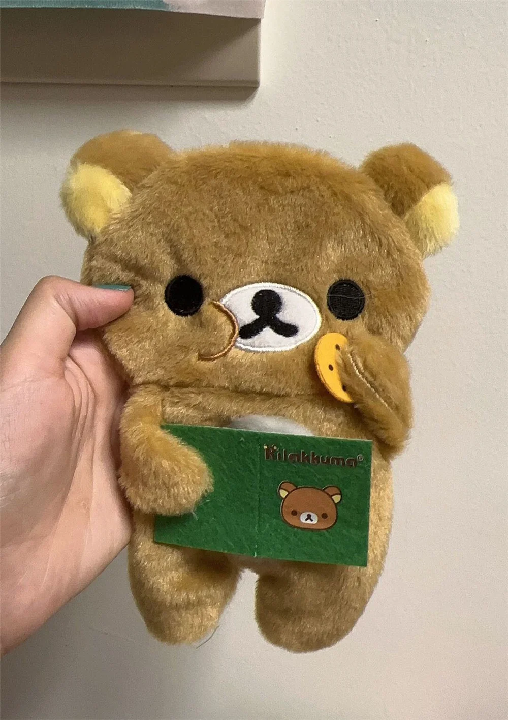 New Cute Rilakkuma Bear Eat Cookie Plush Coin Purse Pencil Cases Pouch Makeup Cosmetic Container Organizer Small Wallets Bag