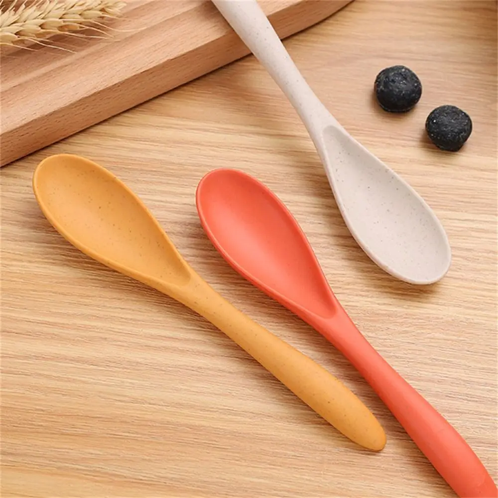 Reusable Camping Utensil Set Wheat Straw Ultralight Travel Utensils 3 In 1 With Case Camping Spoon Fork Tableware