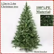Lush, realistic 100% PE artificial Christmas tree with dense branches and metal stand – the perfect base for your 2025 Christmas trends, from neutral Japandi to hotel-chic gold.