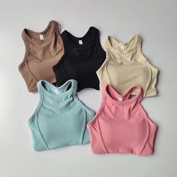 Camiseta sin mangas de Yoga Racerback para mujer, sujetador de Fitness de secado rápido, traje de Yoga sin mangas para correr, ropa externa fija de una pieza