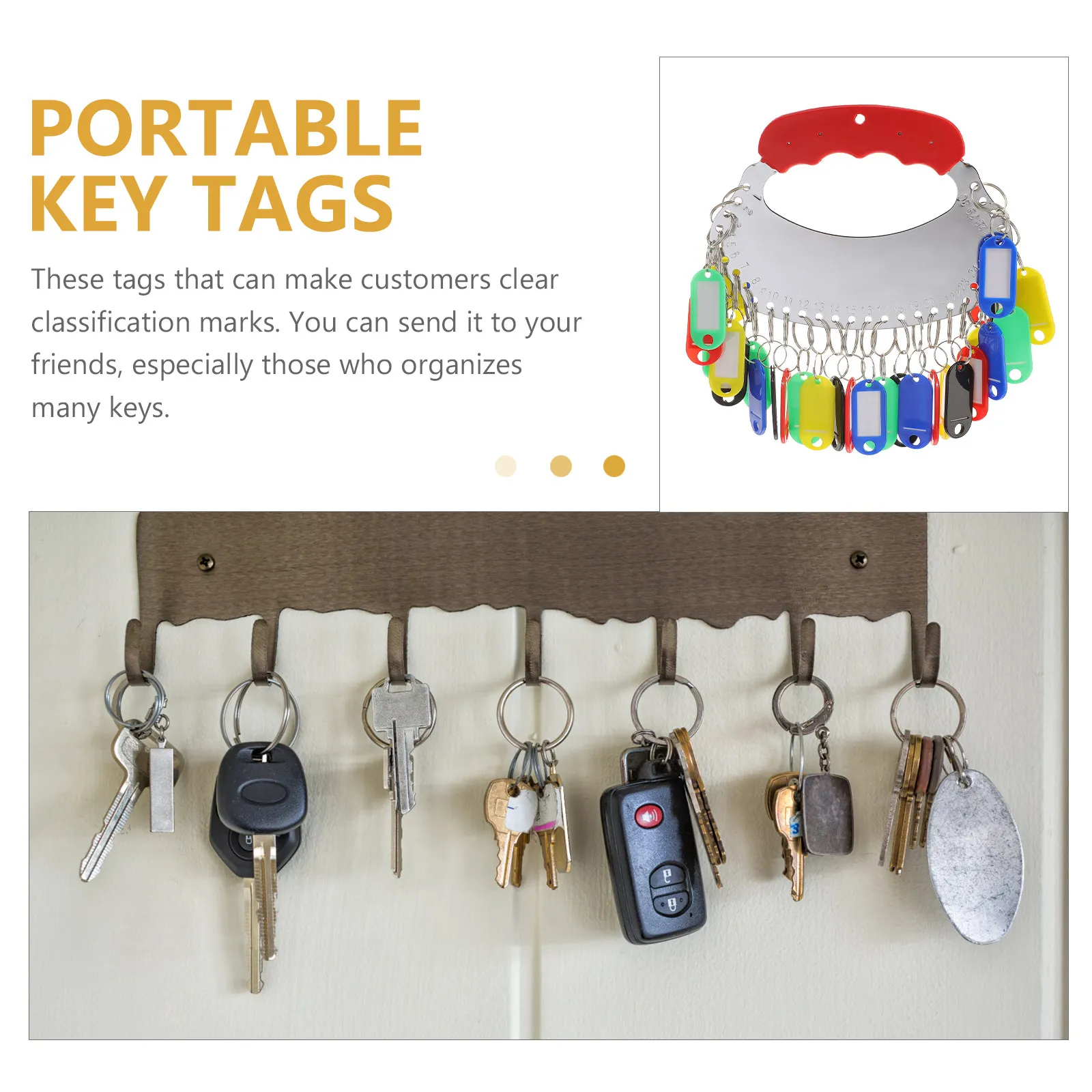 1Set Elegant Key Tag Plate Premium Craft Key Storage Holder for Warehouse Office Home Dorm Keyring Classification Tags