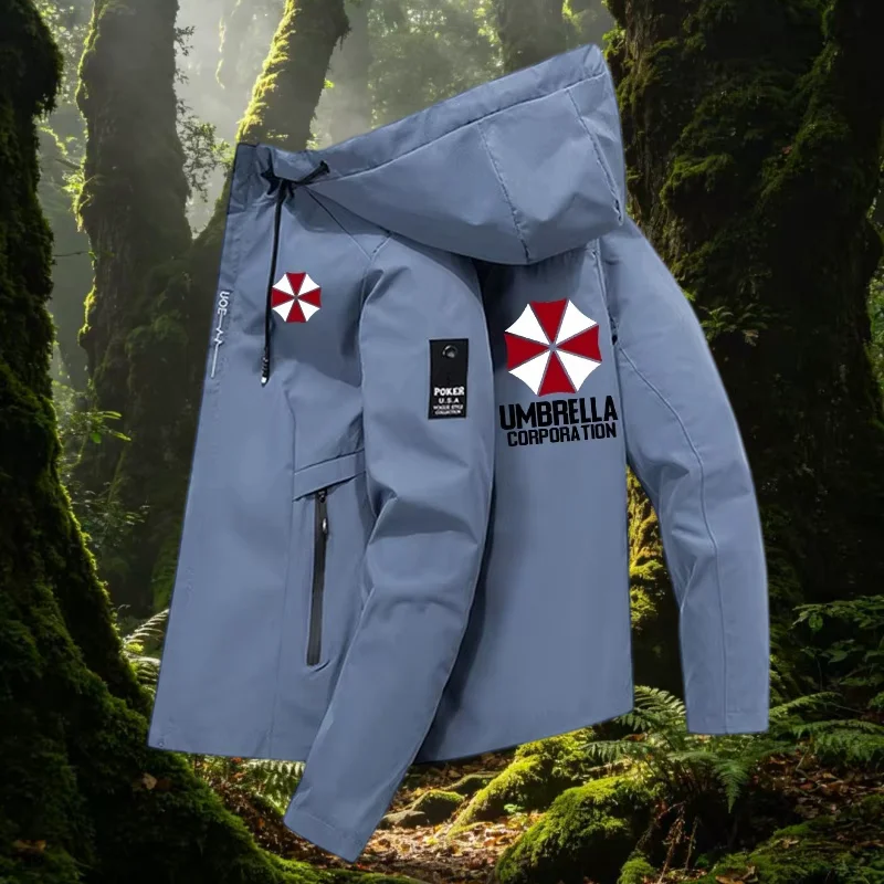 Luxury Fashion Classic Logo Printed Jacket Spring and Autumn Men's Brand Hot Selling Pocket Zipper Design Outdoor Casual Hooded