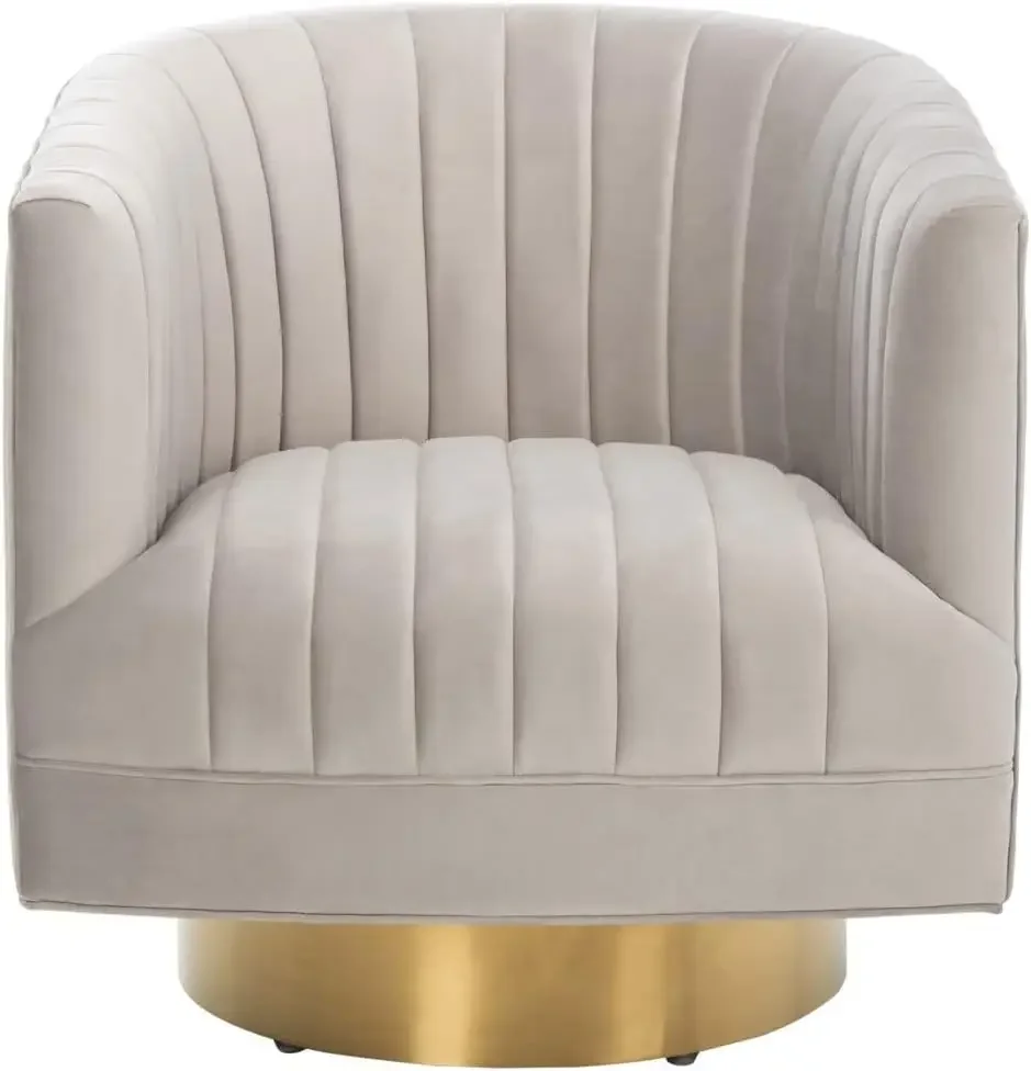 Safavieh Couture Home Collection Josephine Velvet Upholstered Swivel Barrel Living Room Vanity Bedroom Accent Chair