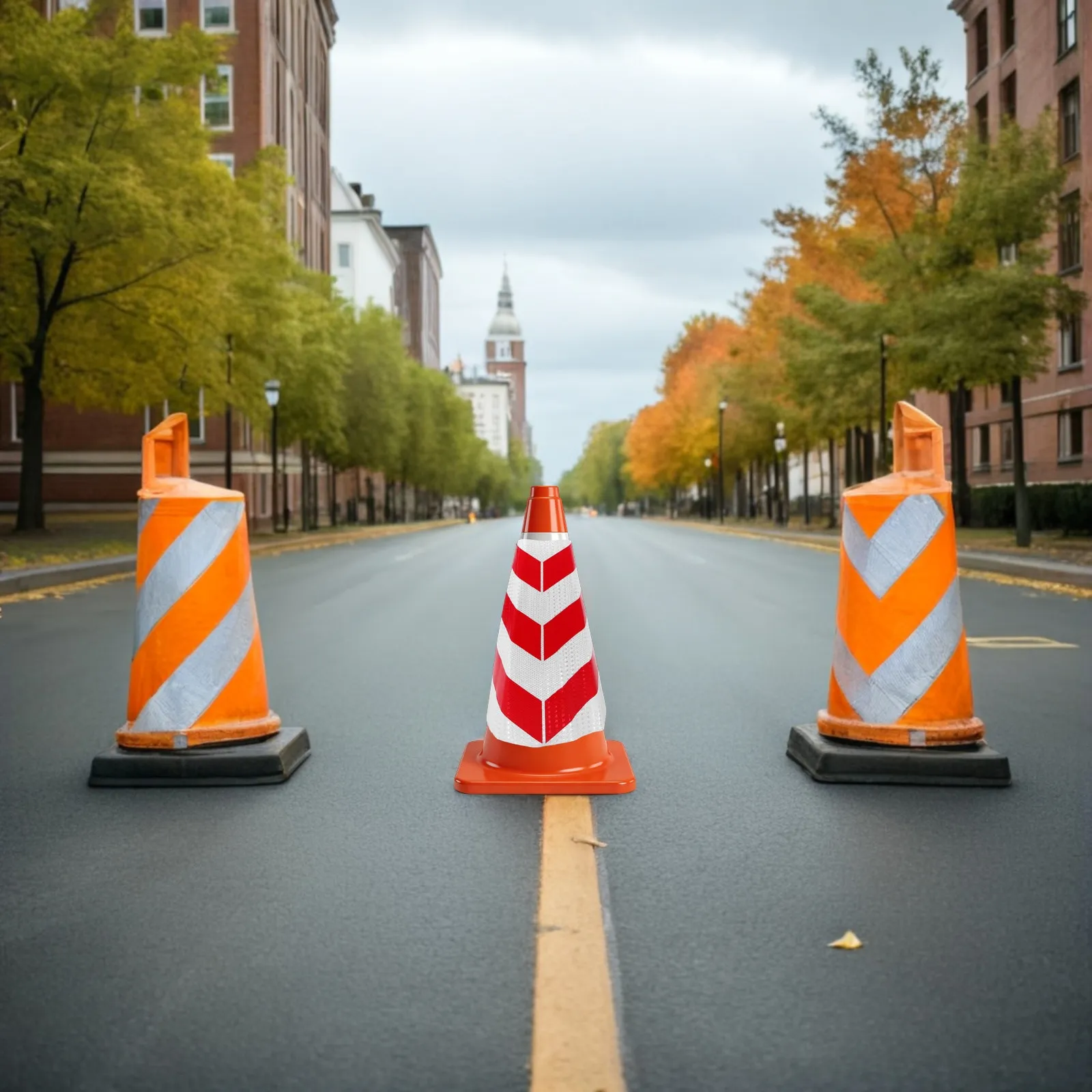 6Pcs Traffic Cone Reflective Sleeves High Visibility Safety Cone Tape for Construction Zone Parking Crowd Control Roadwork