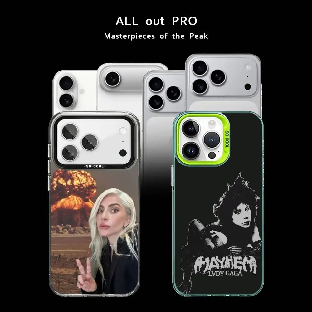

Singer L-Lady Gaga Mayhem Phone Case For iPhone17,16,15,14,13,12,11 Pro Max Blcak Matte Shockproof Cover