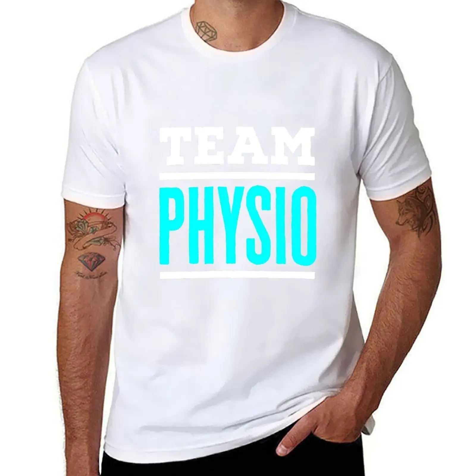 Team Physio Physiotherapy Physiotherapy Squad T-Shirt T-Shirts für Männer Slim Fit Baumwoll-T-Shirts hochwertiges T-Shirt