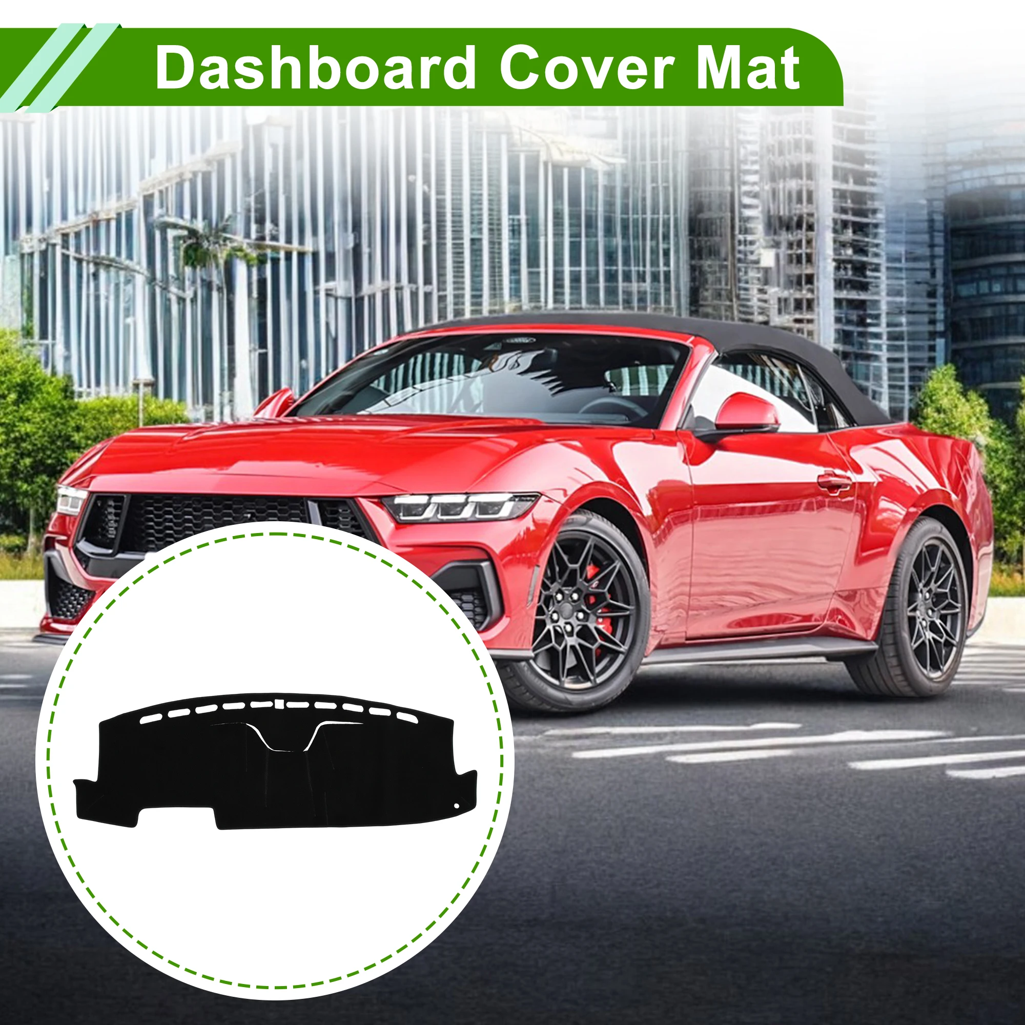 UXCELL Dashboard Cover for Ford for Mustang Mach E 2021-2024 Black 1 Pc