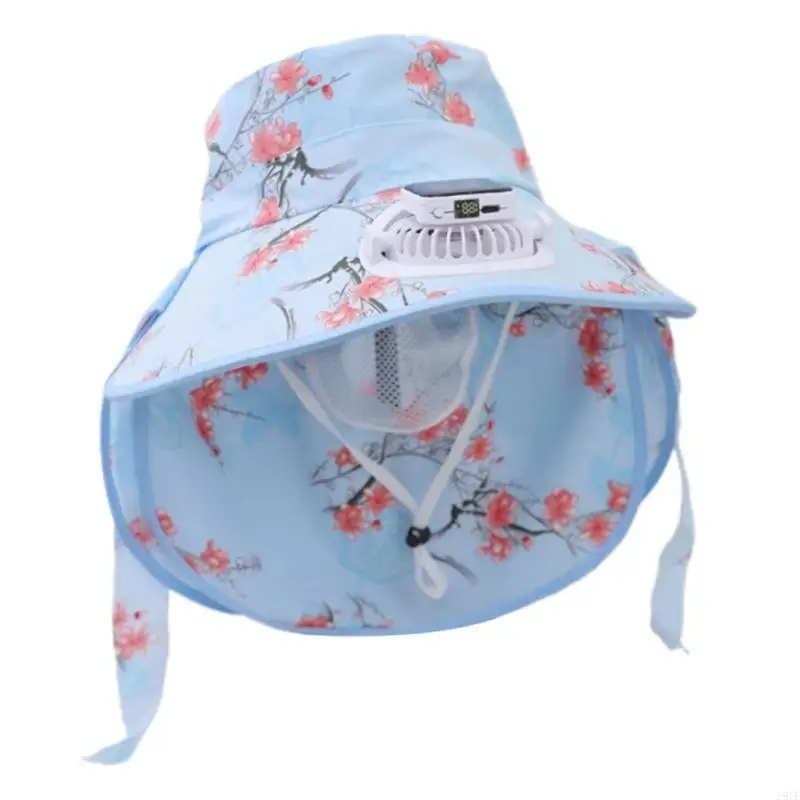 2025 NEW USB Charing Solar Power Fan Hat مع قبعة صياغة للوقاية من العنق الكبار #3