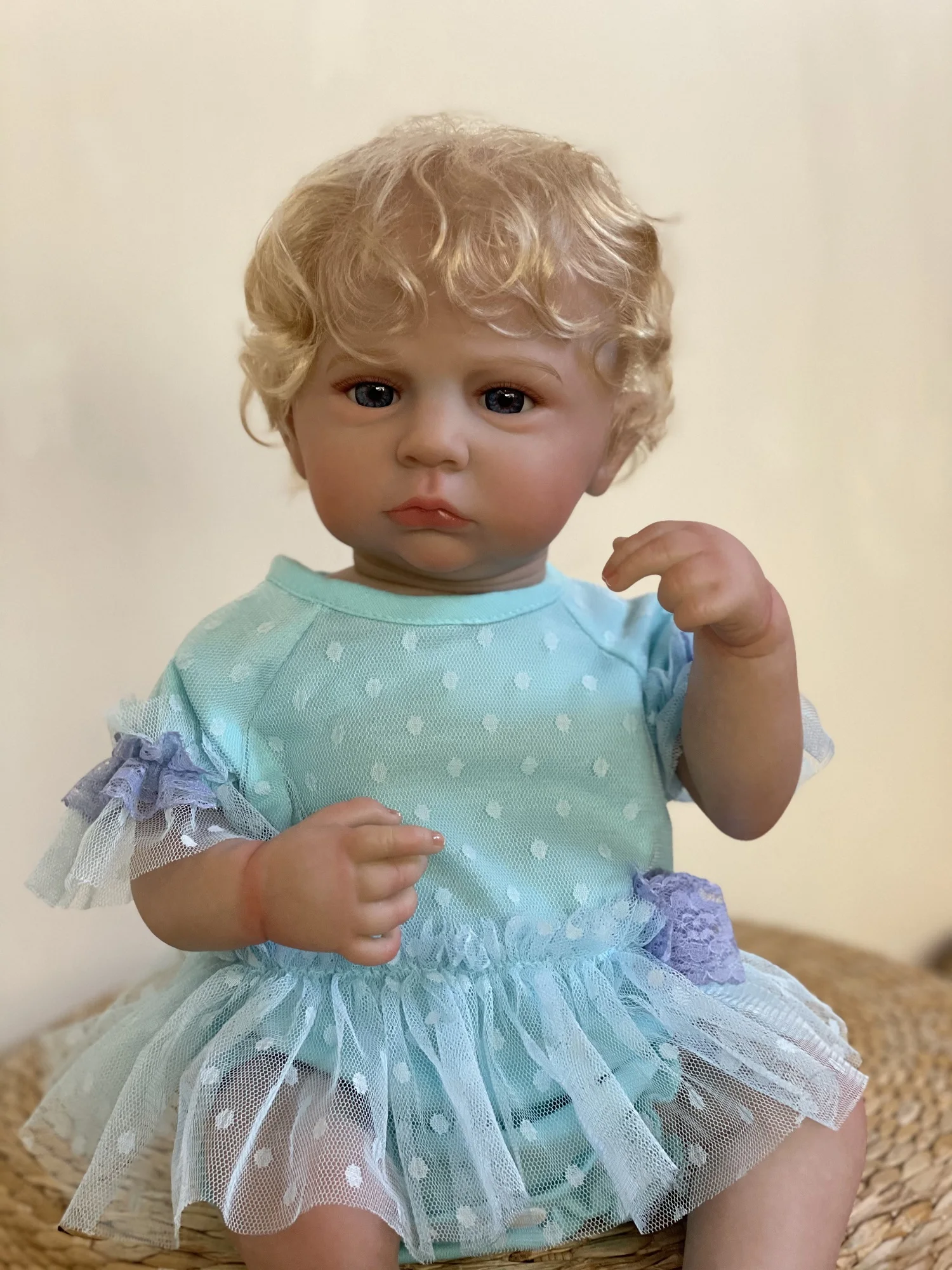 Cameron Bebe Reborn Girl con cuerpo completo, vinilo pintado a mano, piel Visible, venas, piel realista, muñecas con cabello enraizado, 18-20